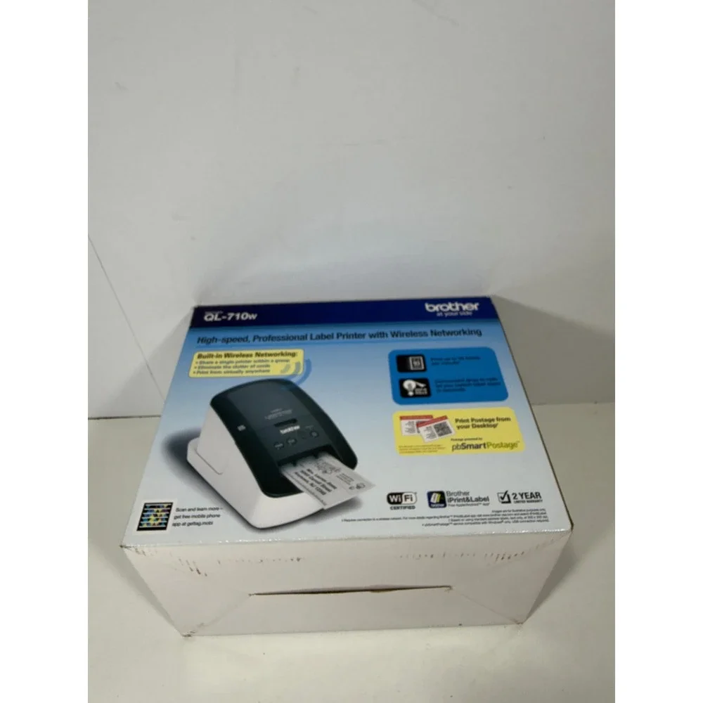 Brother QL-710W Wireless High-Speed Professional Thermal Label Printer Black Wh